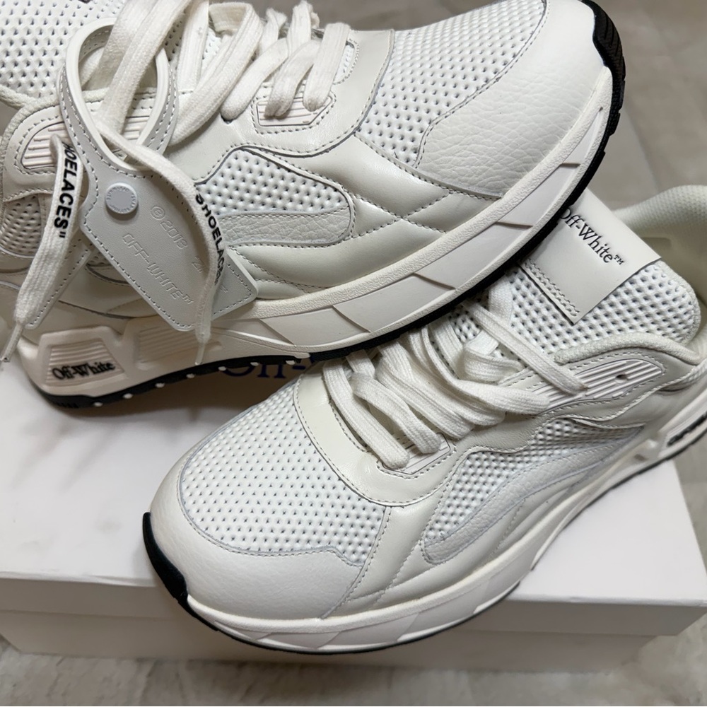 NEW! $650 Off-White Virgil Abloh Kick Off Sneakers in White 43 9.5 10